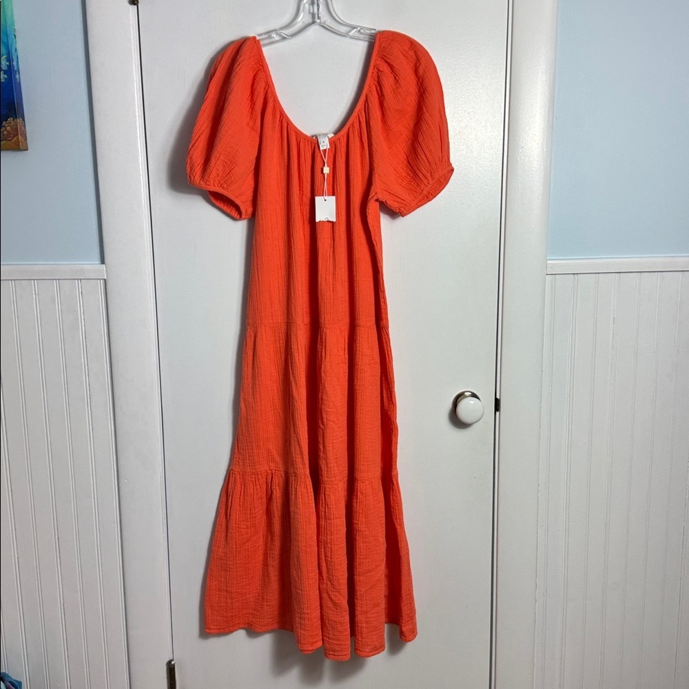 NWT Lilly Pulitzer Zemini Maxi Dress Cover-Up Orange Size Small - Picture 2 of 11